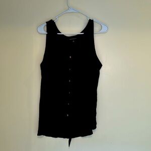 Fortune & Ivy- Nursing Button Down Black Sleeveless Blouse